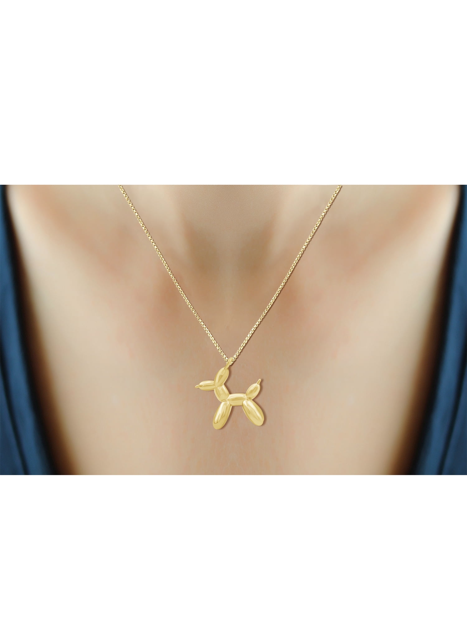 Silver Chain Necklace for Women – 14K Gold Plated Silver Dog Necklace – Chic, Stunning Silver Statement Necklace Gifts by JewelersClub
