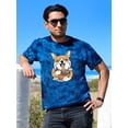 thumbnail image 2 of Corgi Eating Ramen Tie Dye Crystal Men -Image by Shutterstock, Male XX-Large, 2 of 4