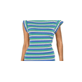 thumbnail image 4 of Anne Klein Womens Cap Sleeve Striped Pullover Top Blue Lapis Combo 2XL, 4 of 4