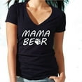 thumbnail image 2 of Women's Mama Bear Printed V-neck Tshirt Mother's Day Gift Short Sleeve Vneck T-Shirt Soft and Comfy Shirt, Lightweight Shirt Black Tee Small, 2 of 3