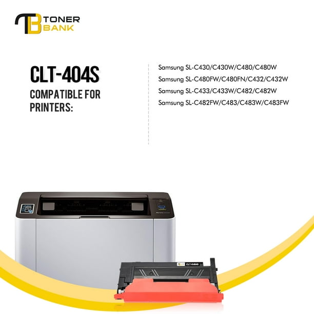 Toner Bank CLT-404S CLT-K404S CLT-M404S 404S Toner Cartridge Compatible for Samsung Xpress C430W SL-C430W SL-C480FN Printer(Black Cyan Yellow Magenta, 4-Pack ) - Walmart.com