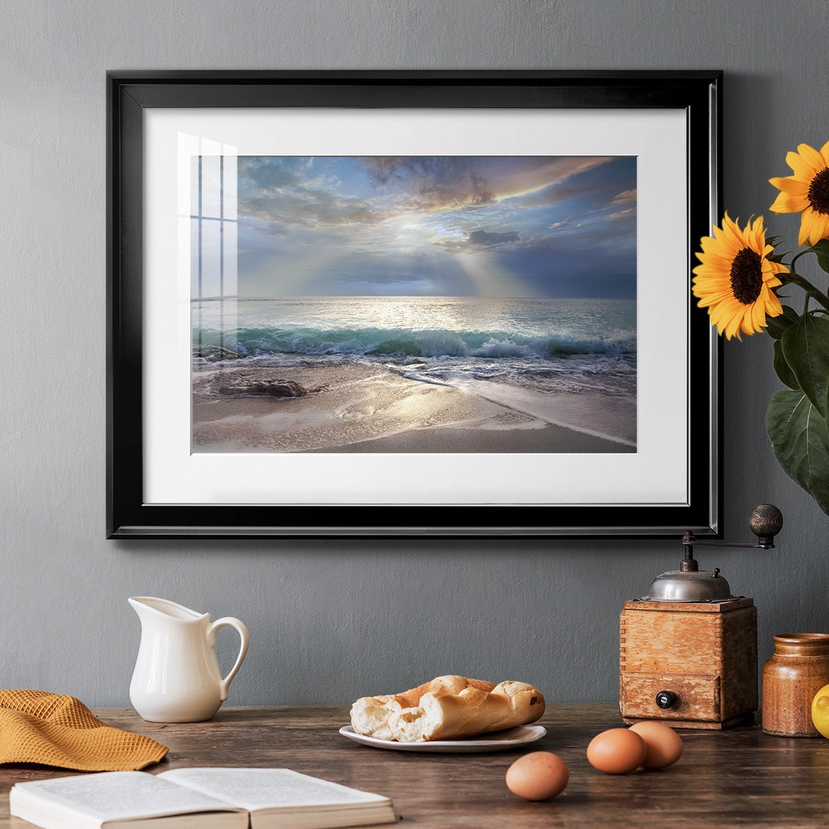 Aqua Blue Morning Premium Framed Print - Ready to Hang