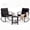 Black, variant on Tappio 3 Piece Outdoor Wicker Patio Conversation Set, Rattan Bistro Set w/Side Table, Space Saving Patio Furniture for Yard and Garden, Black