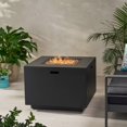 thumbnail image 1 of Dark Grey Iron Propane Fire Pit - 31" Square Gas Fire Table with Side Tank, 1 of 7