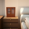thumbnail image 4 of HOMEMAXS Wooden Wall Cabinet for Storage Use Brown Vintage Style Double Doors Kitchen Furniture 18.9x11.8x3.1 Inches, 4 of 8