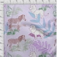 thumbnail image 4 of oneOone Cotton Poplin Twill Pastel Purple Fabric Tropical Doodled Animals With Leaves Fabric For Sewing Printed Craft Fabric By The Yard 56 Inch Wide, 4 of 4