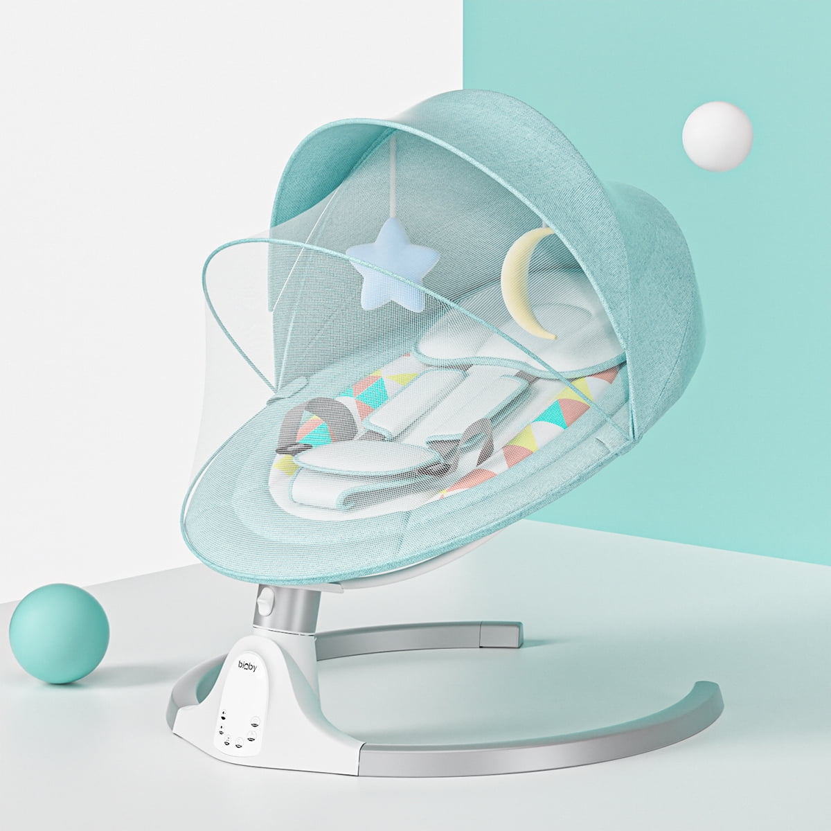 Bioby Baby Swing with Motorized Swing, Portable, Music Speaker Remote