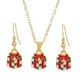 thumbnail image 5 of Conjunto de collar y aretes navideños, conjunto de joyas navideñas, collar con colgante, cadena larga para mujeres, damas, regalo de aniversario Caja de regalo, 5 of 8