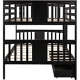 thumbnail image 4 of Full over Full Bunk Bed with Drawers and Ladder, Solid Wood Bunk Bed with Storage for Bedroom, Guest Room Furniture, 4 of 8