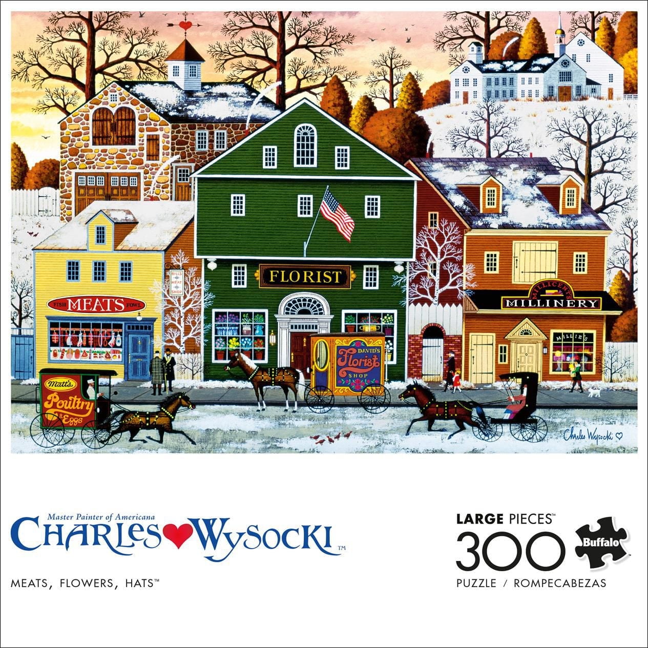 Buffalo Games - Charles Wysocki - Meats, Flowers, Hats - 300 Piece Jigsaw Puzzle