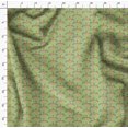 thumbnail image 4 of Soimoi Green Moss Georgette Fabric Check & Fox Folk Art Printed Fabric 1 Yard 42 Inch Wide, 4 of 5