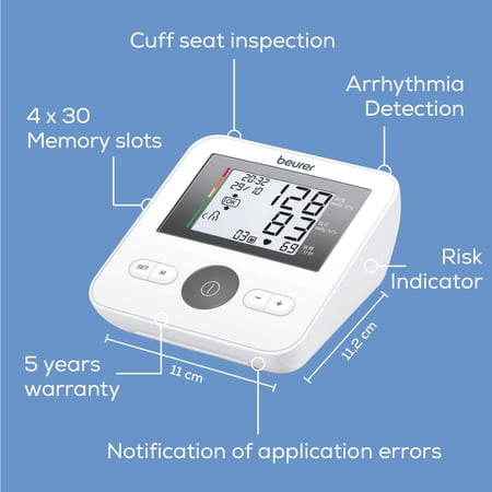 BM27 Upper Arm Blood Pressure Monitor, 120 Memory Sets, Irregular Heart Rate Detection, Apple Health Compatible