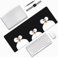 thumbnail image 2 of Large Mouse Pad Funny Penguin Face Extended Gaming Mouse Pad with Stitched Edges Laptop Computer Keyboard Mouse Mat Desk Pad for Work Game Office Home, 2 of 6