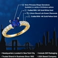 thumbnail image 2 of Gem Stone King 14K Two Tone Gold Blue Created Sapphire and Lab Grown Diamond Engagement Ring for Women | 2.05 Cttw | Princess 6MM | Gemstone September Birthstone | Size 8, 2 of 6