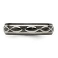 thumbnail image 4 of Edward Mirell Black Ti and Argentium Sterling Silver Brushed/Polished Infinity Design 6mm Domed Band, 4 of 8