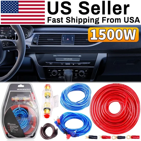 1500W Car Audio Cable Kit Amp Amplifier Install Rca Subwoofer Sub Wiring 8 Gauge