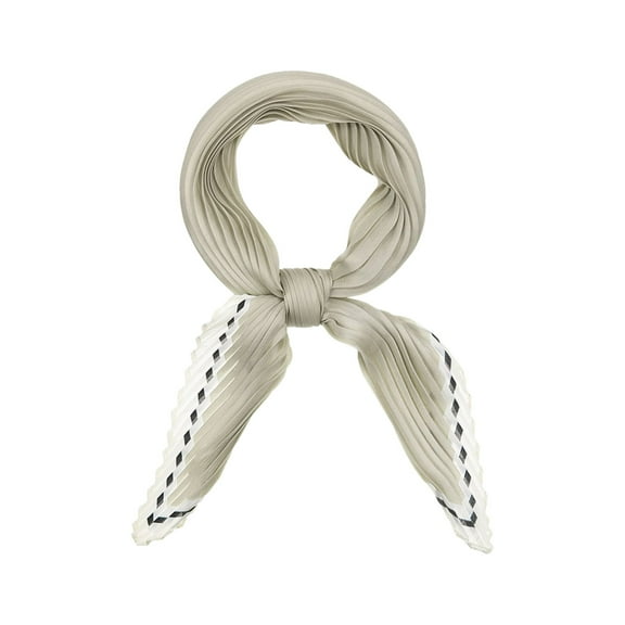 INSPIRE CHIC Women's Pleated Rhombus Solid Scarf Scarves Head Ribbon Bandana Tan