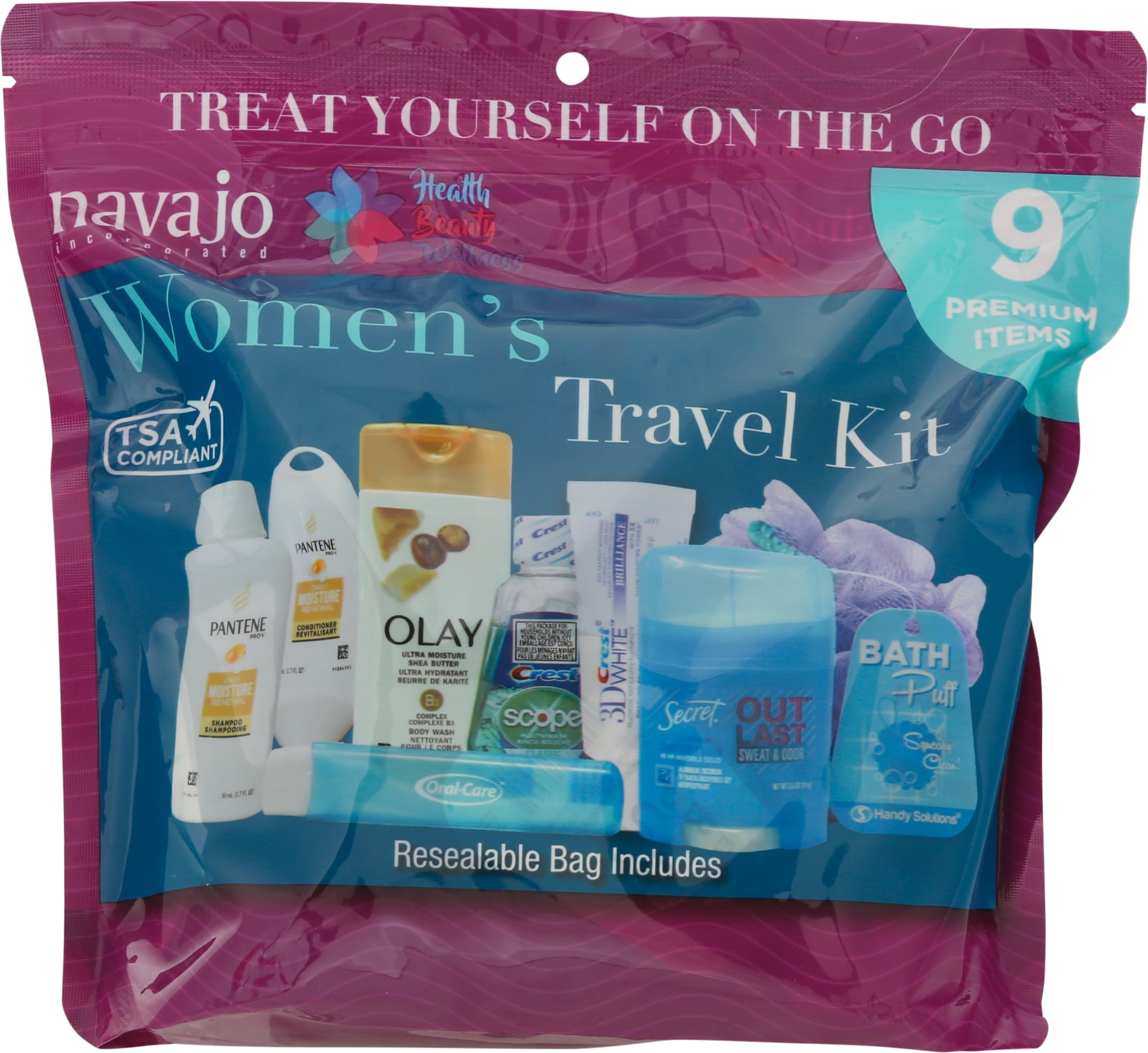 Handy Solutions TSA Approved 9 Piece Women's Travel Kit 1 Each