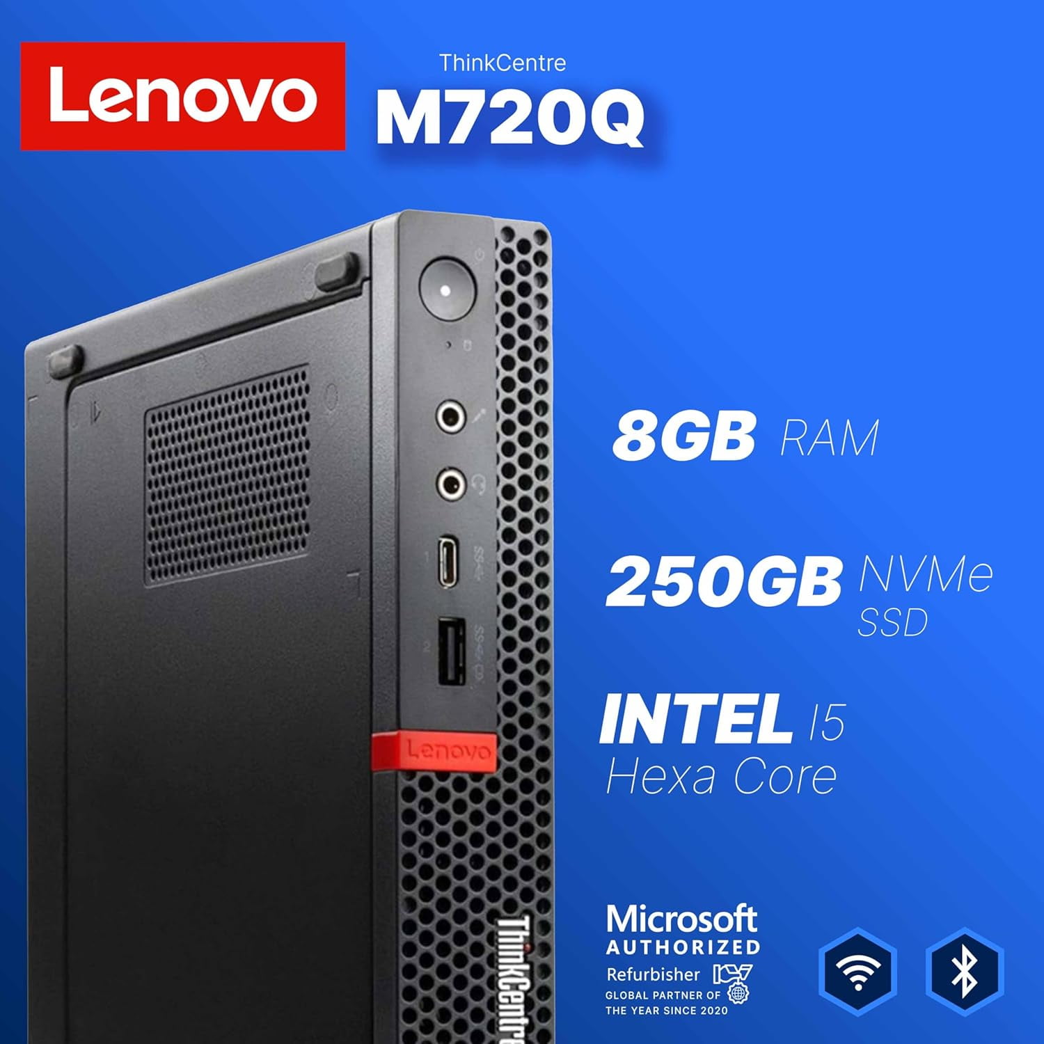 Restored Lenovo ThinkCentre M720Q Windows 11 Pro Micro PC | Intel
