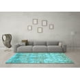 thumbnail image 3 of Ahgly Company Indoor Square Abstract Light Blue Modern Area Rugs, 8' Square, 3 of 4