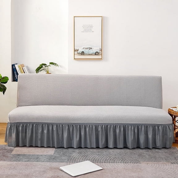 XmhyTop Sofa Cover for sofas Stretch Couch Covers for Living Room Easy Fit Washable Furniture Sofa Protector with Skirt,1 Piece 62.99-74.8inch (Grey)