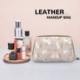 thumbnail image 4 of Bingfone Rabbit Print Leather Makeup Bag, Portable Hand-held Zipper Female Cosmetic Bag Toiletry Bag, Suitable for Home and Travel, 4 of 6