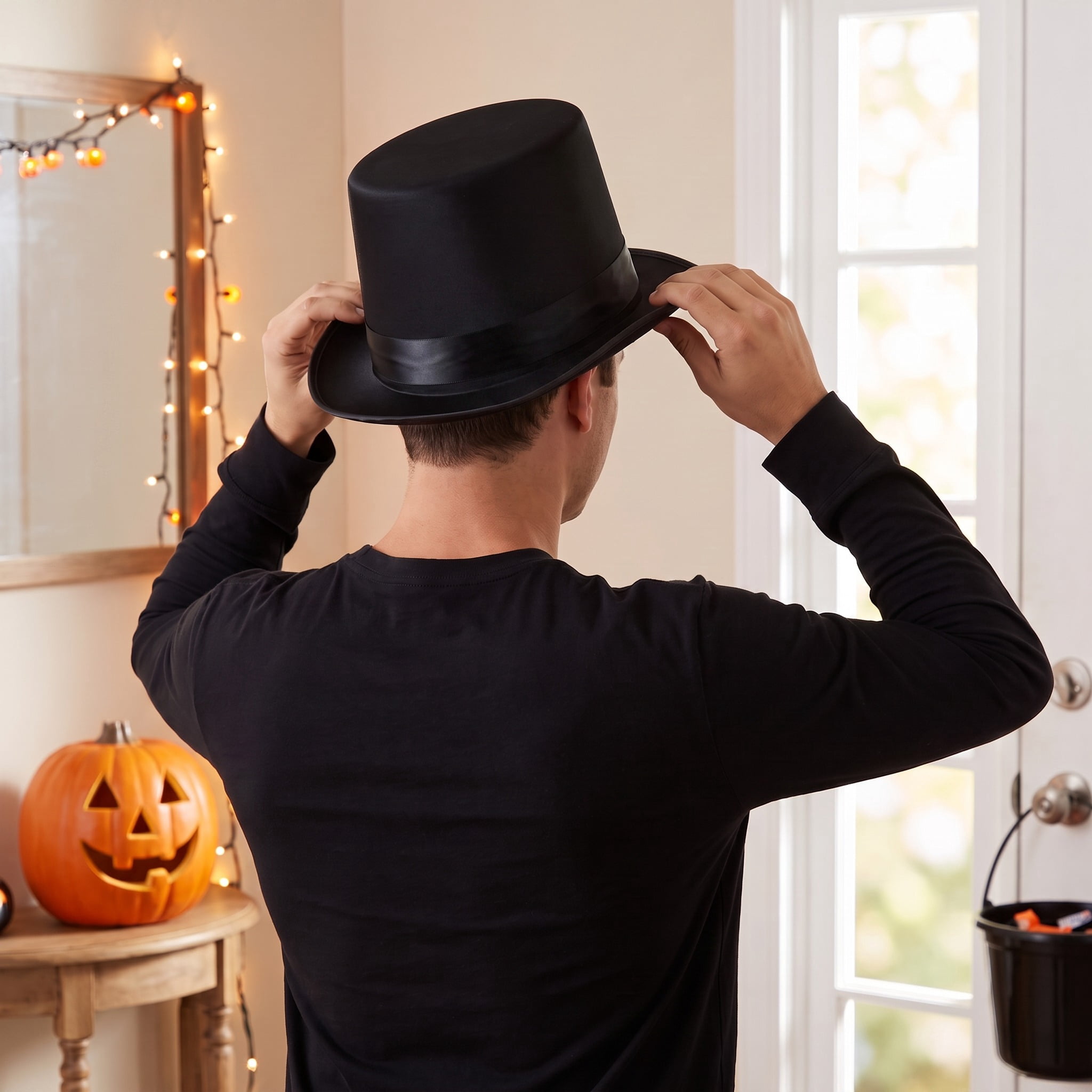 Top Hat Costume Accessory for Adults, Black, Halloween by Way To Celebrate