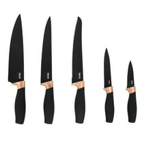 Safdie & Co. Knife 6 Piece Set With Acrylic Stand Black Matt