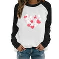 thumbnail image 3 of FASHOFT Crewneck Valentine Day Sweatshirt for Women Love Heart Graphic Shirts Valentine's Day Gift for Her Oversized Hoodies Black L, 3 of 4