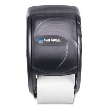 San Jamar Duett Standard Toilet Paper Dispenser, Oceans, 7.5 x 7 x 12.75, Transparent Black Pearl