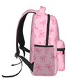 thumbnail image 3 of Zufioo Pink Bows Print Casual Student Backpack, Adjustable Shoulder Straps Multi-Function Multi-Pocket Sports Bag Travel Backpack, Unisex-One Size, 3 of 5