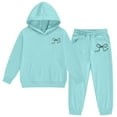 thumbnail image 3 of WOYY Tween Girls Outfit Set Bow Hoodie Jogger Sweatpants Sweat Suit, Sizes 12-13, 3 of 5