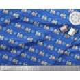 thumbnail image 2 of Soimoi Blue Heavy Satin Fabric Snowman & Snowflake Christmas Printed Craft Fabric by the Yard 54 Inch Wide, 2 of 3