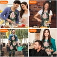thumbnail image 7 of Pioneer Flower Floral Print Pattern Apron-Garden Aprons for Women with Pockets-Cotton Linen Waterproof Kitchen Cooking Gardening Aprons Adjustable for Kitchen,Cooking,BBQ and Salon 33x27 Inch, 7 of 7