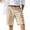 Khaki_009, variant on Domuza Mens Shorts High Waist Linen Pleated Formal Casual Rolled Cuff for Summer Army Green M