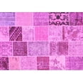 thumbnail image 1 of Ahgly Company Machine Washable Indoor Rectangle Patchwork Pink Transitional Area Rugs, 4' x 6', 1 of 4