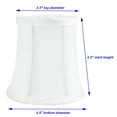 thumbnail image 4 of Meriville Set of 6 Off White Faux Silk Clip On Chandelier Lamp Shades, 3.5-inch by 4.5-inch by 4.5-inch, 4 of 5