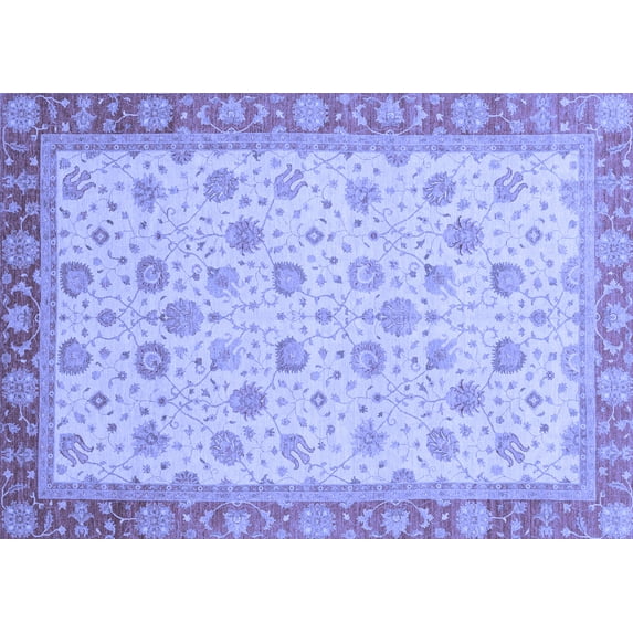 Ahgly Company Indoor Rectangle Abstract Blue Modern Area Rugs, 3' x 5'