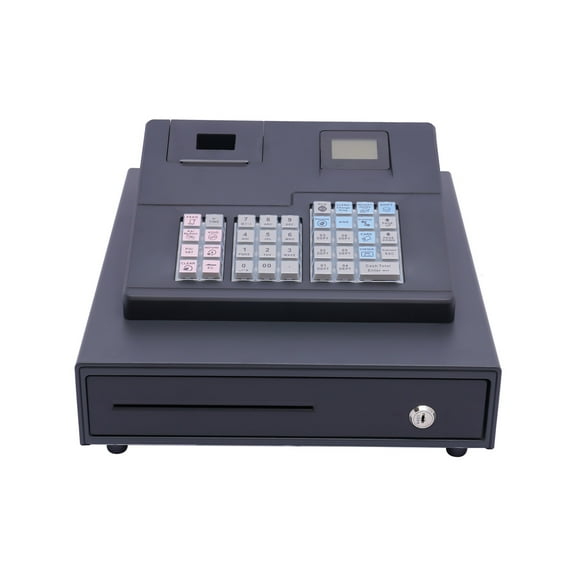 Durable Supermarket Cash Register, 9 Storage Slots, Integrated Design, Fast Thermal Printing, TAX, VAT Support, Easy Setup and Use for Busy Stores