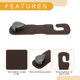 thumbnail image 5 of Gancho Universal para Reposacabezas de Asiento de Coche, 2 Pcs, Cuero Sintético Metal, Marrón Oscuro, 6.61"x1.81", 5 of 7