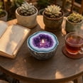 thumbnail image 4 of Pink Geode Style Resin Candle Holder Ornament, Scented Candle, Rustic Bedroom Decor, Candle Holder Decor, 4.5X2.5 Inch Vintage Resin Craft for Backyard Balcony Home Accent, 4 of 5