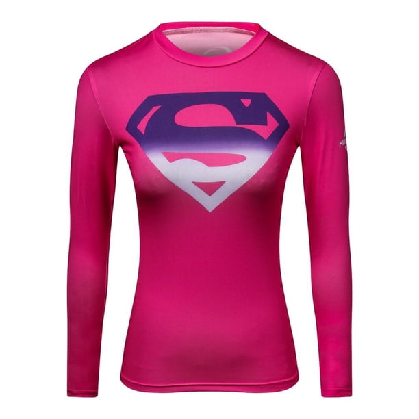 Deportes Mujeres moda compresión capitán manga larga camiseta secado rápido 3D divertido T-shirt culturismopangjing