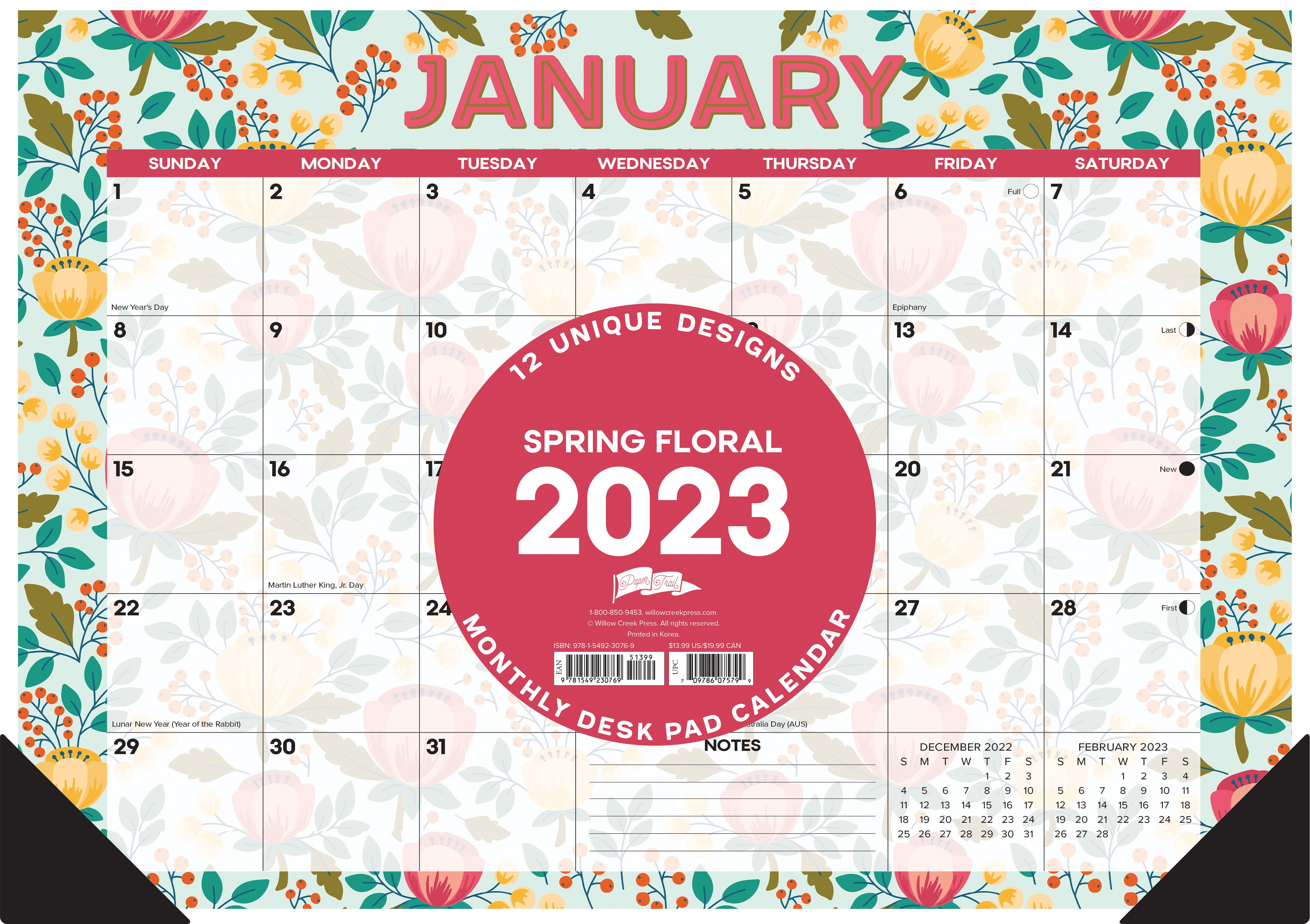 Spring Floral 2023 17' x 12' Small Monthly Deskpad