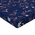 thumbnail image 4 of Ambesonne Floral Design Fitted Sheet, Japan Leafy Flowers, Twin XL Size, Indigo Pale Peach White, 4 of 5