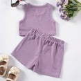thumbnail image 5 of MEZZALL Girls Summer Outfits 2PCS Sets Toddler Baby Casual Sports Tank Tops Elastic Waist Solid Color Shorts Playwear Beach School Yoga Party Outfits For Dailywear Stylish / 2-3 Years, 5 of 9