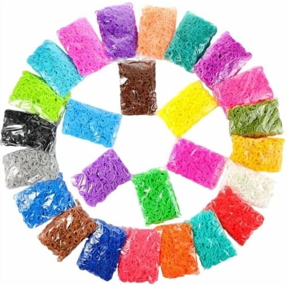 32760 Pcs Colorful Rubber Mini Bands Elastic Rubber Band Refill Kit in 26 Colors for DIY Crafting Gift$$Office