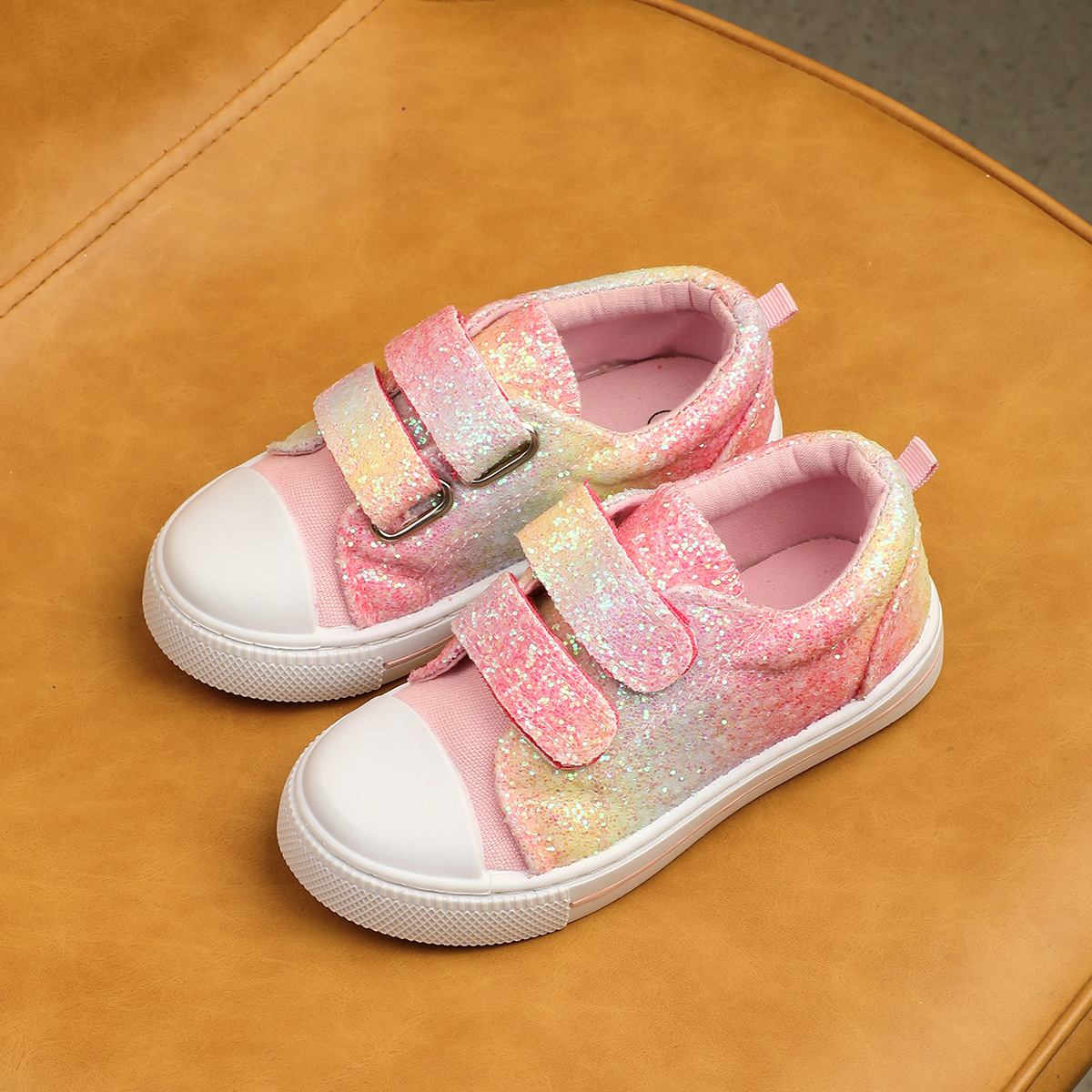 Kushyshoo Kids Colorful Glitter Canvas Sneakers photo 4