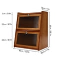 thumbnail image 2 of Brown Bamboo Acrylic Lockers 15.7x11x19.7-Inch 3-Story Trapezoidal Storage Cabinets Magnetic Storage Cabinets, 2 of 10