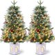 thumbnail image 1 of 3ft desktop christmas tree 2-pack - 78 leds, 8-mode con snowman light base, 1 of 5