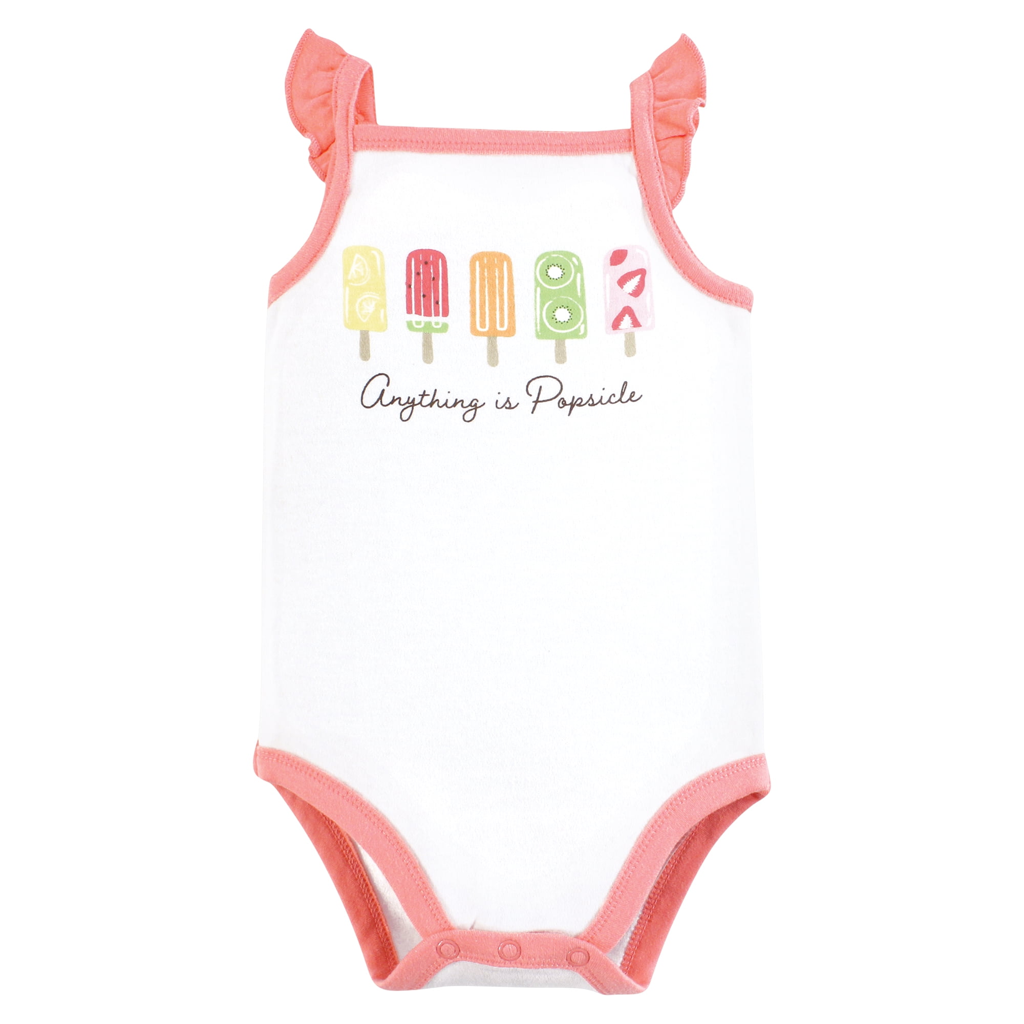 Touched by Nature Infant Girl Organic Cotton Bodysuits, Popsicle, Preemie